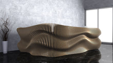 Load image into Gallery viewer, CNC WOODARTS HAWAII - Parametric Geometry Wavy Wood Reception Desk