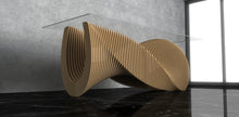 Load image into Gallery viewer, Parametric Wood Table with Glass top - Made By CNC Woodarts in Hawaii. Customizable size, material and top