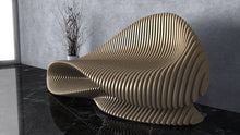 Load image into Gallery viewer, CNC WOODARTS HAWAII - Parametric Geometry Wavy Wood Bench, modern, unique artistic