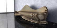Load image into Gallery viewer, PArametric Flowing Artisitc Modern Bench - Futuristic design with wood setions - CNC WOODARTS