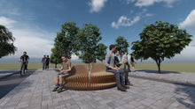 Load image into Gallery viewer, Design F16 - Parametric Wave Round Spiral Bench