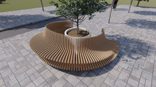 Load image into Gallery viewer, Design F16 - Parametric Wave Round Spiral Bench