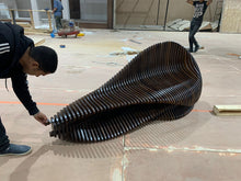 Load image into Gallery viewer, CNC WOODARTS HAWAII - Parametric Geometry Wavy Wood Bench, modern, unique artistic WALNUT