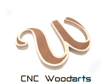 Load image into Gallery viewer, Inlay Wood Letters - 9" x 3/4" Birch & Sapele (MT Script Bold Font)