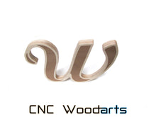 Load image into Gallery viewer, Inlay Wood Letters - 9" x 3/4" Birch & Sapele (MT Script Bold Font)