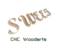 Load image into Gallery viewer, Inlay Wood Letters - 9" x 3/4" Birch & Sapele (MT Script Bold Font)