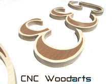 Load image into Gallery viewer, Inlay Wood Letters - 9" x 3/4" Birch & Sapele (MT Script Bold Font)
