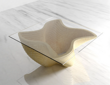 Load image into Gallery viewer, CNC Woodarts Tetra Twist Coffee Table made from wood. Birch Plywood, walnut, maple. sapele