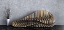 Load image into Gallery viewer, CNC WOODARTS HAWAII - Parametric Geometry Wavy Wood Bench, modern, unique artistic

