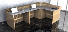 Load image into Gallery viewer, CNC WOODARTS HAWAII - Parametric Geometry Wavy Wood Reception Desk
