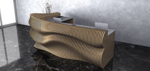 Load image into Gallery viewer, CNC WOODARTS HAWAII - Parametric Geometry Wavy Wood Reception Desk
