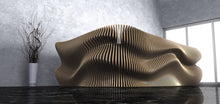 Load image into Gallery viewer, CNC WOODARTS HAWAII - Parametric Geometry Wavy Wood Reception Desk
