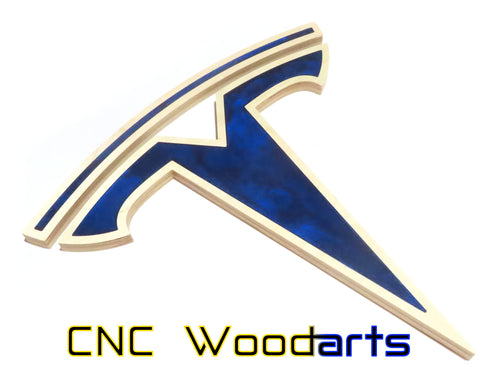 Tesla Wood & Pearl Resin Garage sign by CNC Woodarts Mount on a wall inside your home or in your garage. Red, blue, white charcoal pearl resin. Glow in the dark options. Tesla emblem, logo sign, hang mount, oem.